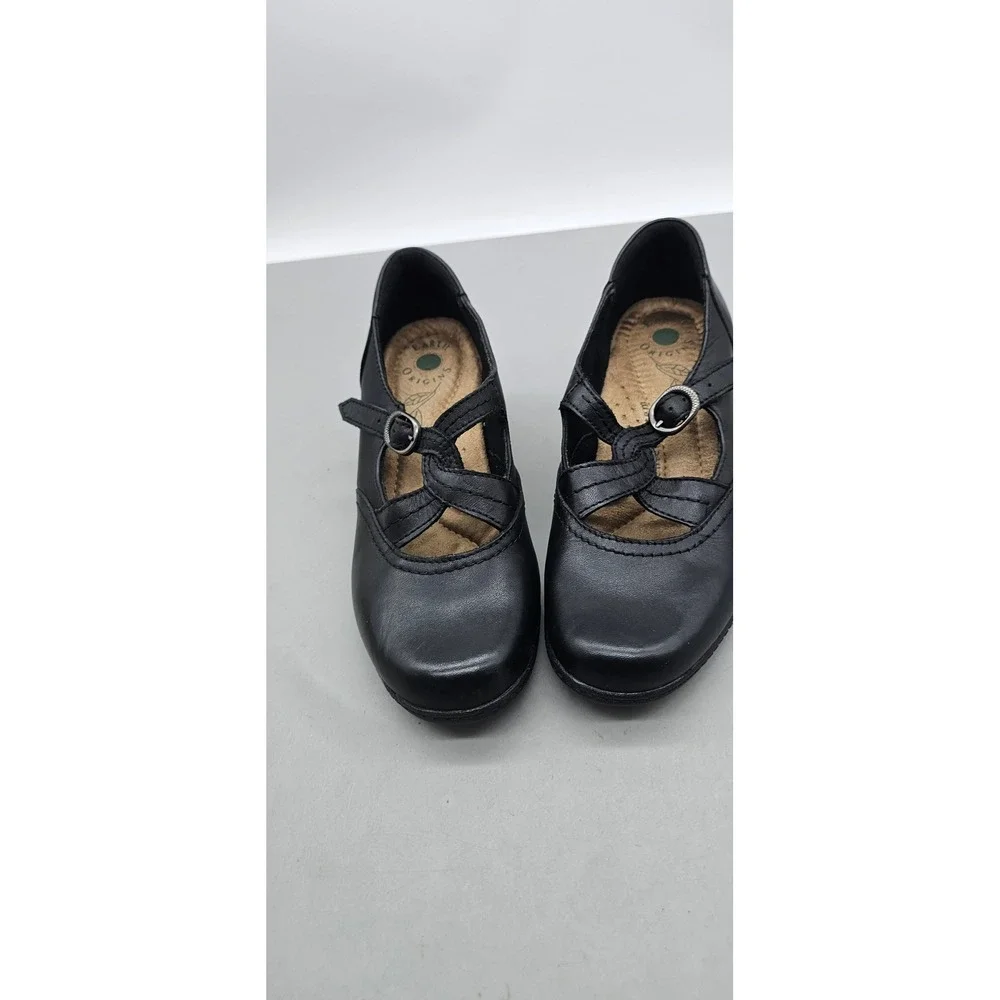 Earth Origins Melody 2018F Womens Black Leather Mary Jane Heels Shoes 6M